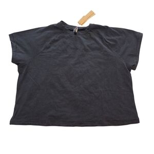 SKIMS New Vintage Crop Top Raglan T Shirt Top Onyx Black 2X NWT